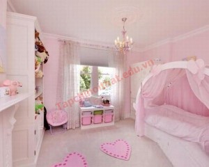 Phòng ngủ màu hồng lãng mạn, dịu nhẹ