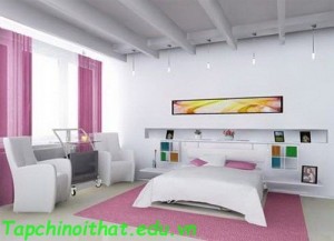 Thảm và rèm gam màu hồng