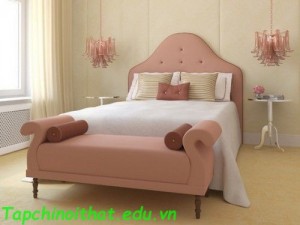 Giường ngủ màu hồng